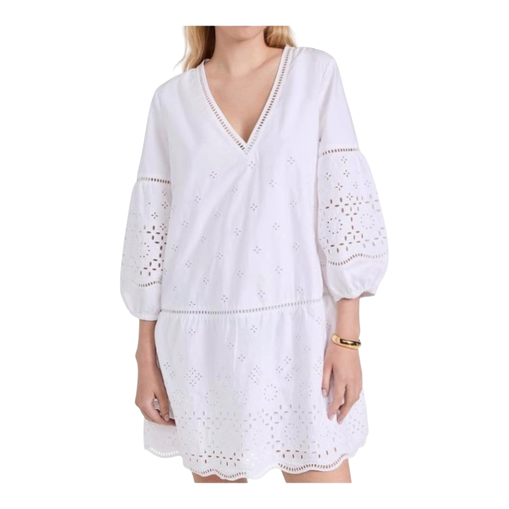 Club Monaco Eyelet Mini Dress in White Sz Medium