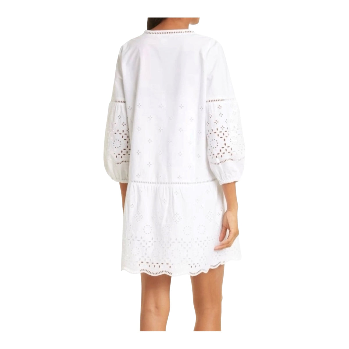 Club Monaco Eyelet Mini Dress in White Sz Medium
