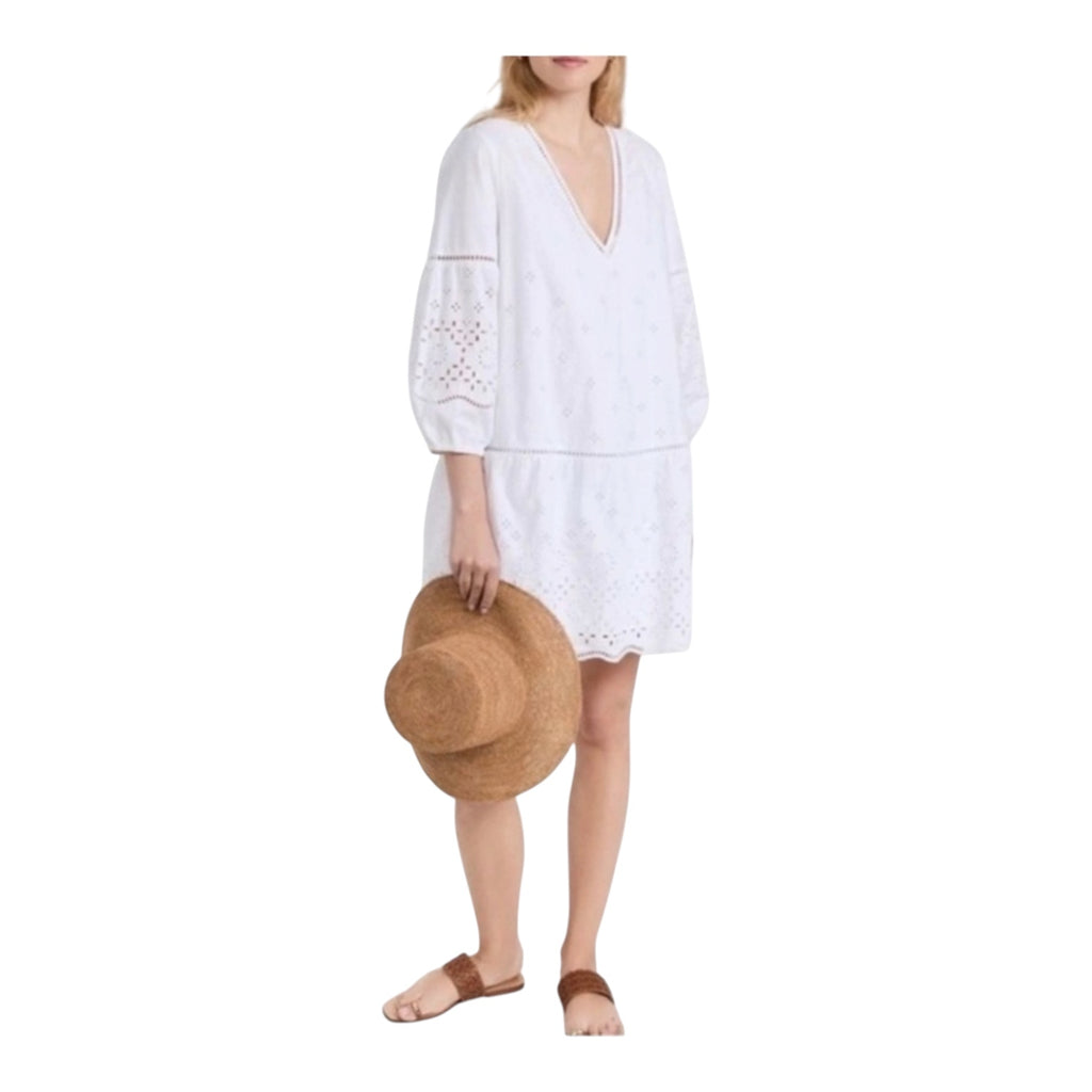 Club Monaco Eyelet Mini Dress in White Sz Medium