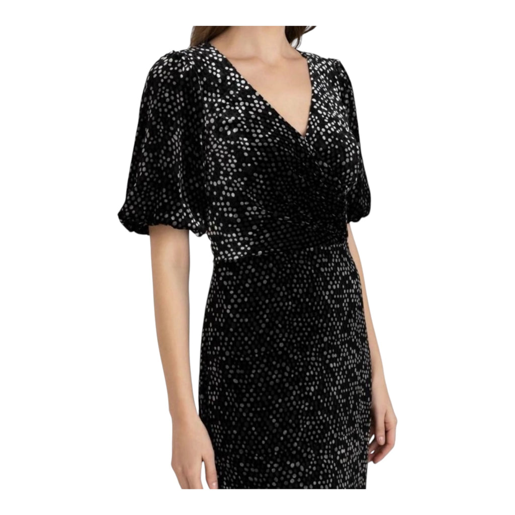 Shoshanna Silk Blend Colette Black Velvet Dot Dress Size 4