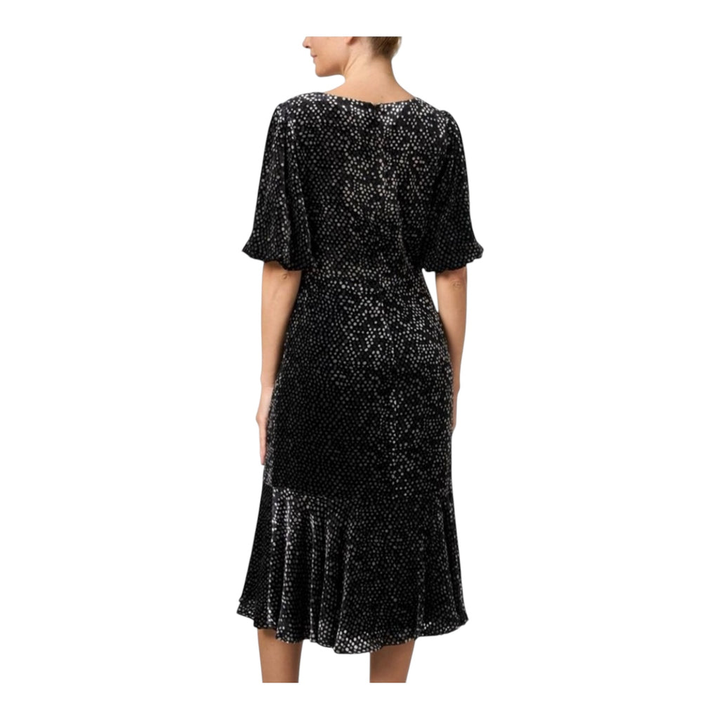 Shoshanna Silk Blend Colette Black Velvet Dot Dress Size 4