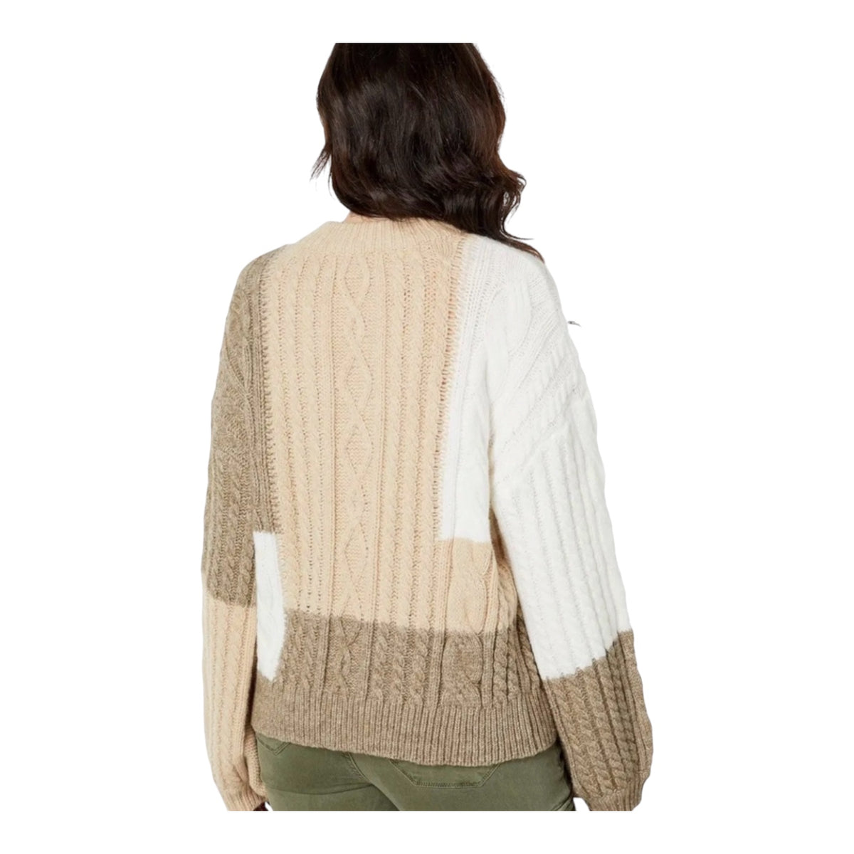 En Saison Baylor Cable Knit Balloon Sleeve Sweater Sz Medium