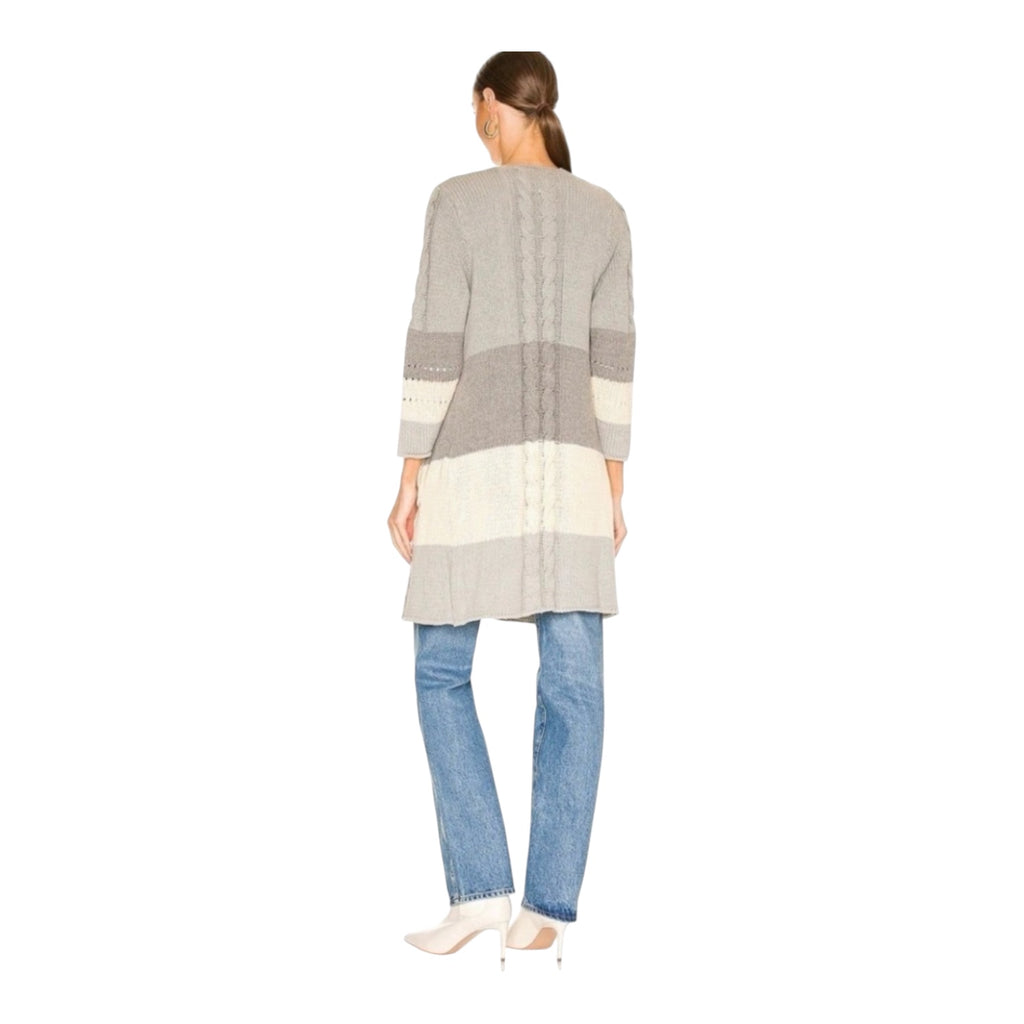 Chaser Cotton Blend Open Front Duster Sweater with Pockets Sz Small