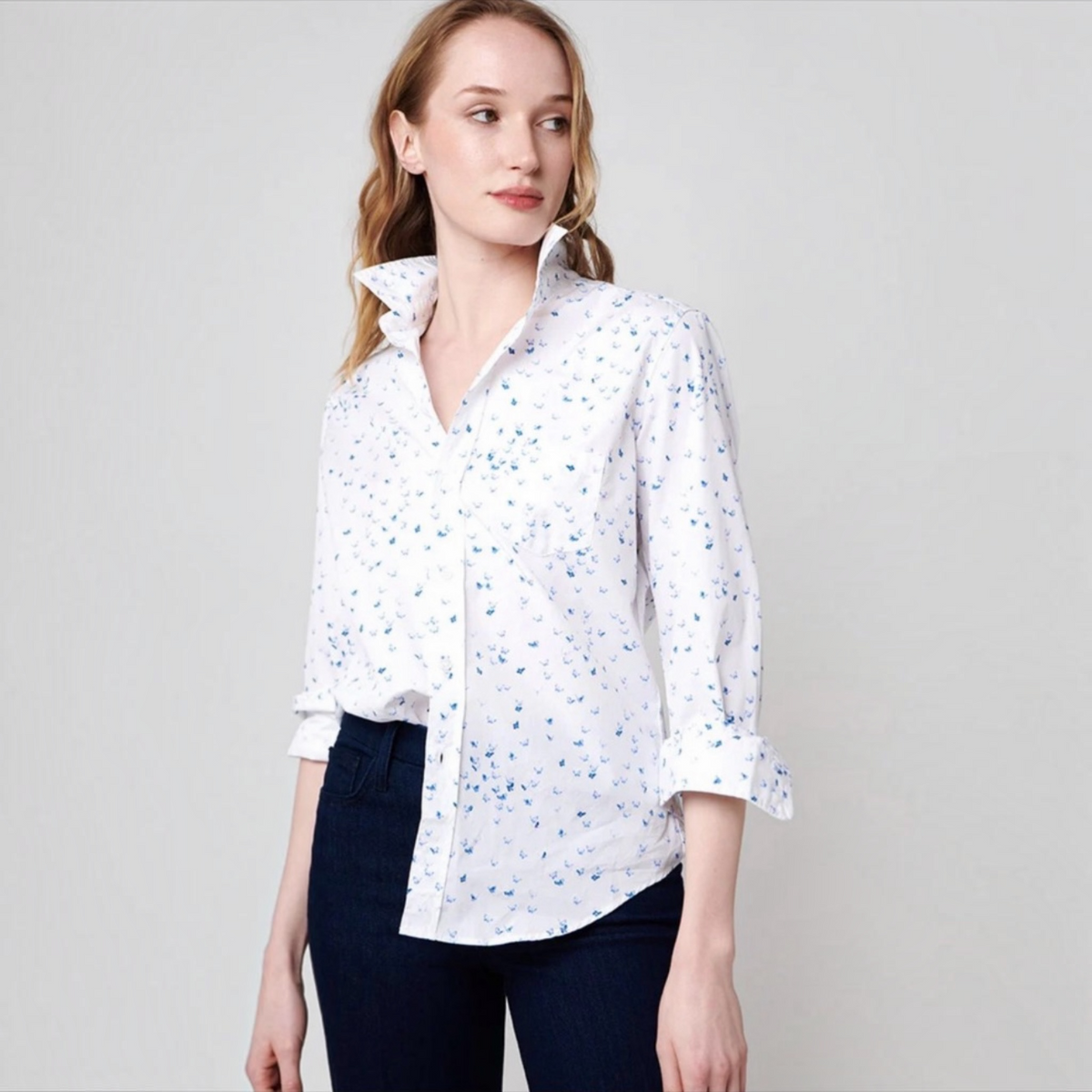 Frank & Eileen Barry Butterfly Tailored Fit Button-Up Shirt Sz XL