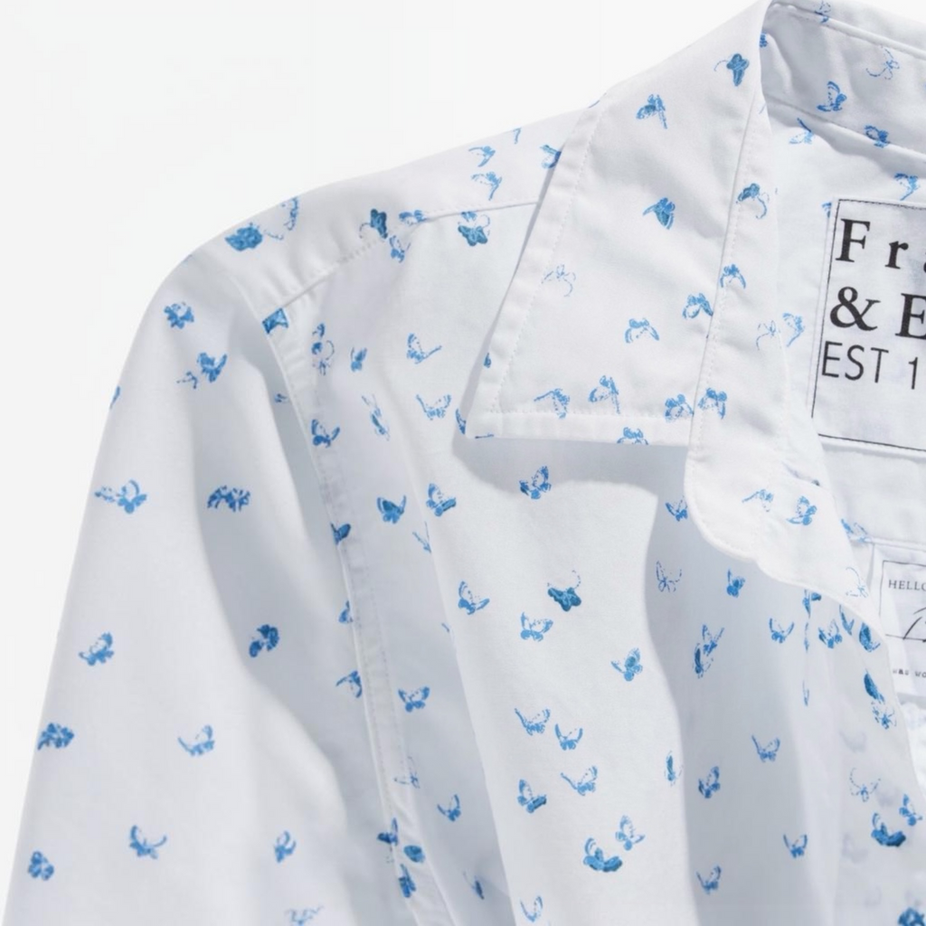 Frank & Eileen Barry Butterfly Tailored Fit Button-Up Shirt Sz XL