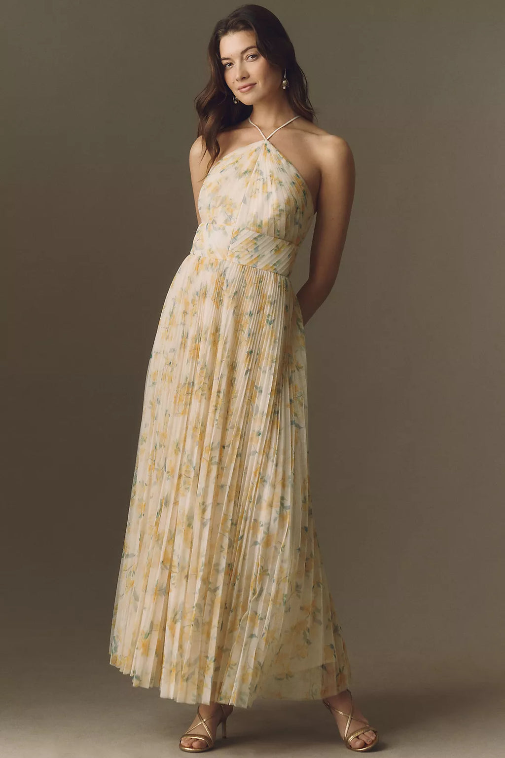 Hutch Blaine Gown Yellow Floral Sz 2