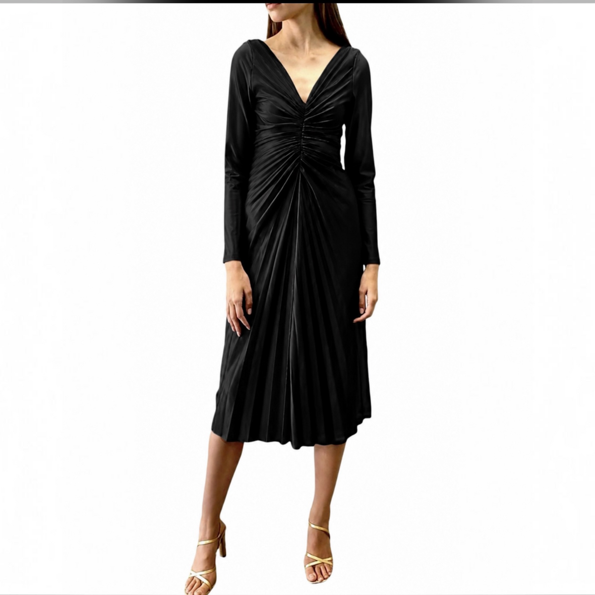 Delfi Collective Francesca Midi Dress In Black Sz XS