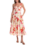 Hutch Klea Midi Dress in watercolor rococo bouquet ivory Sz Small