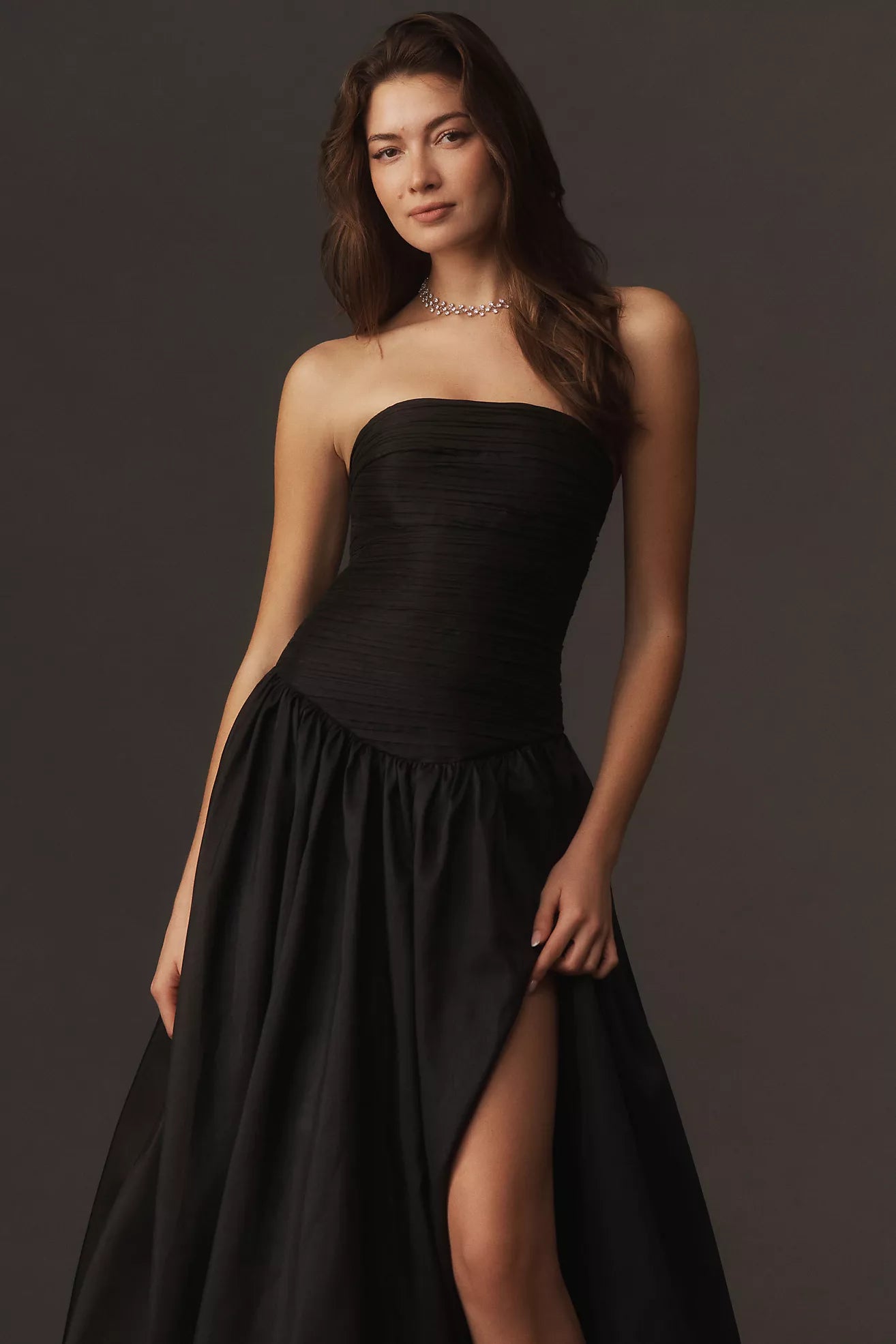Hutch Georgina Strapless Ruched
Drop-Waist Maxi Dress Black Sz 4