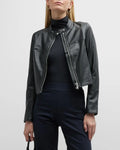 SPANX Leather-Like Moto Jacket Luxe Black Size Small