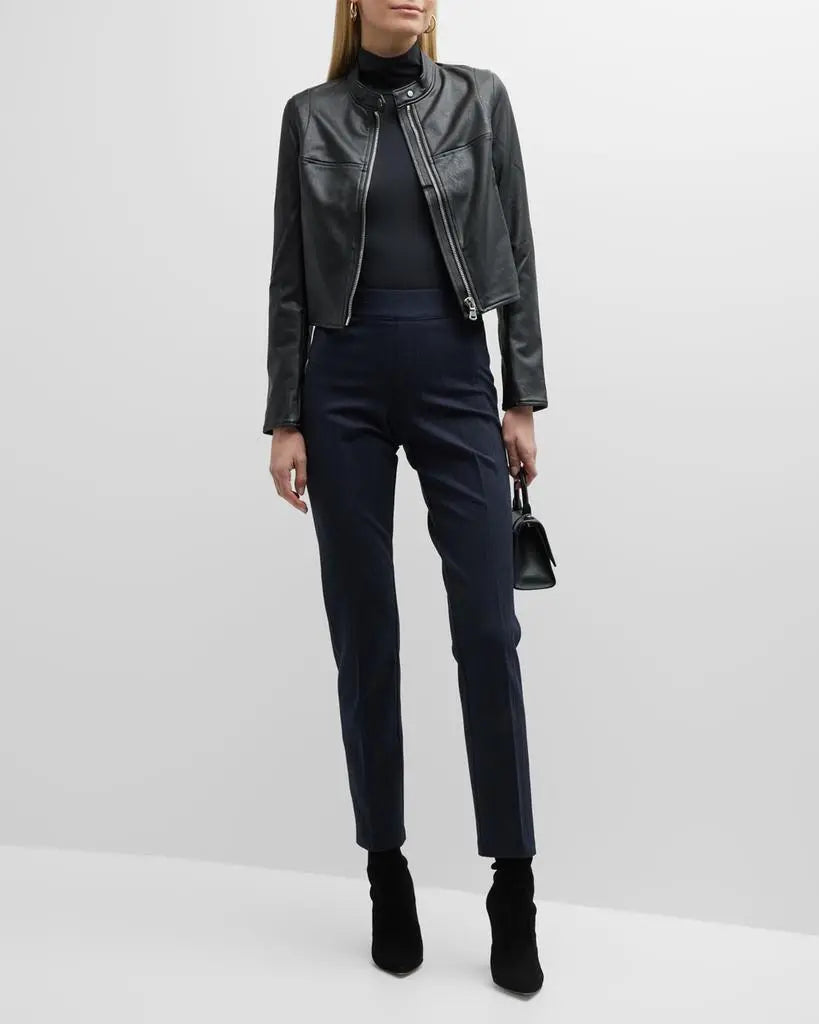 SPANX Leather-Like Moto Jacket Luxe Black Size Small