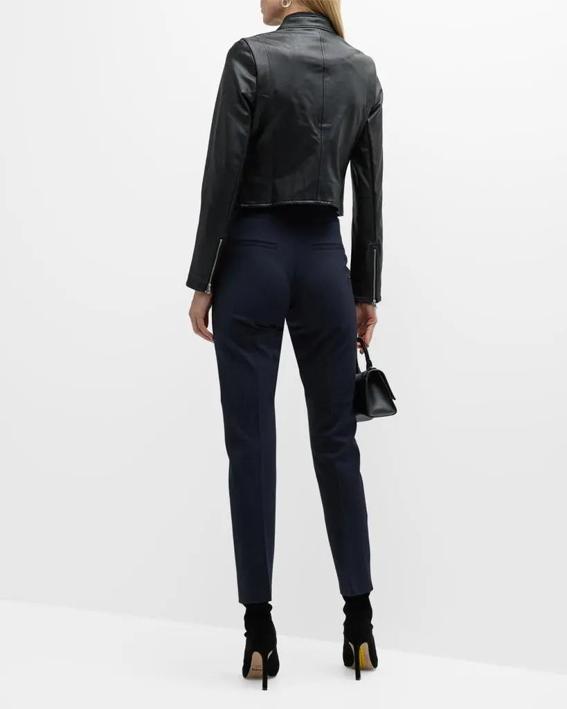SPANX Leather-Like Moto Jacket Luxe Black Size Small