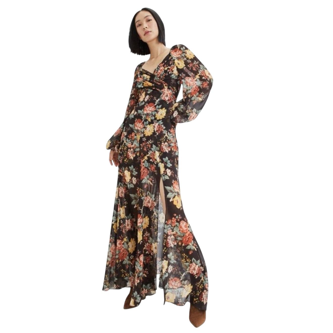 New! Veronica Beard Avani floral printed silk maxi dress US 4 $898