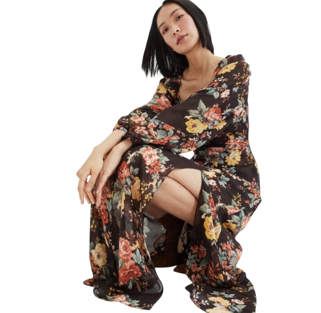 New! Veronica Beard Avani floral printed silk maxi dress US 4 $898