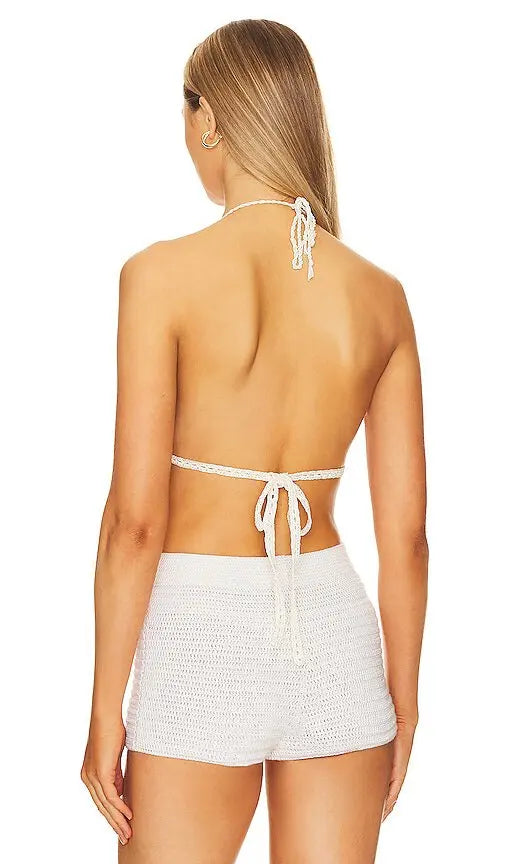 My Beachy Side Beaded
Halter Top Fringe Multi Size Small $252