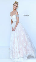 Sherri Hill 50595 Ivory Lace Ball Gown NWT Size 12 $750