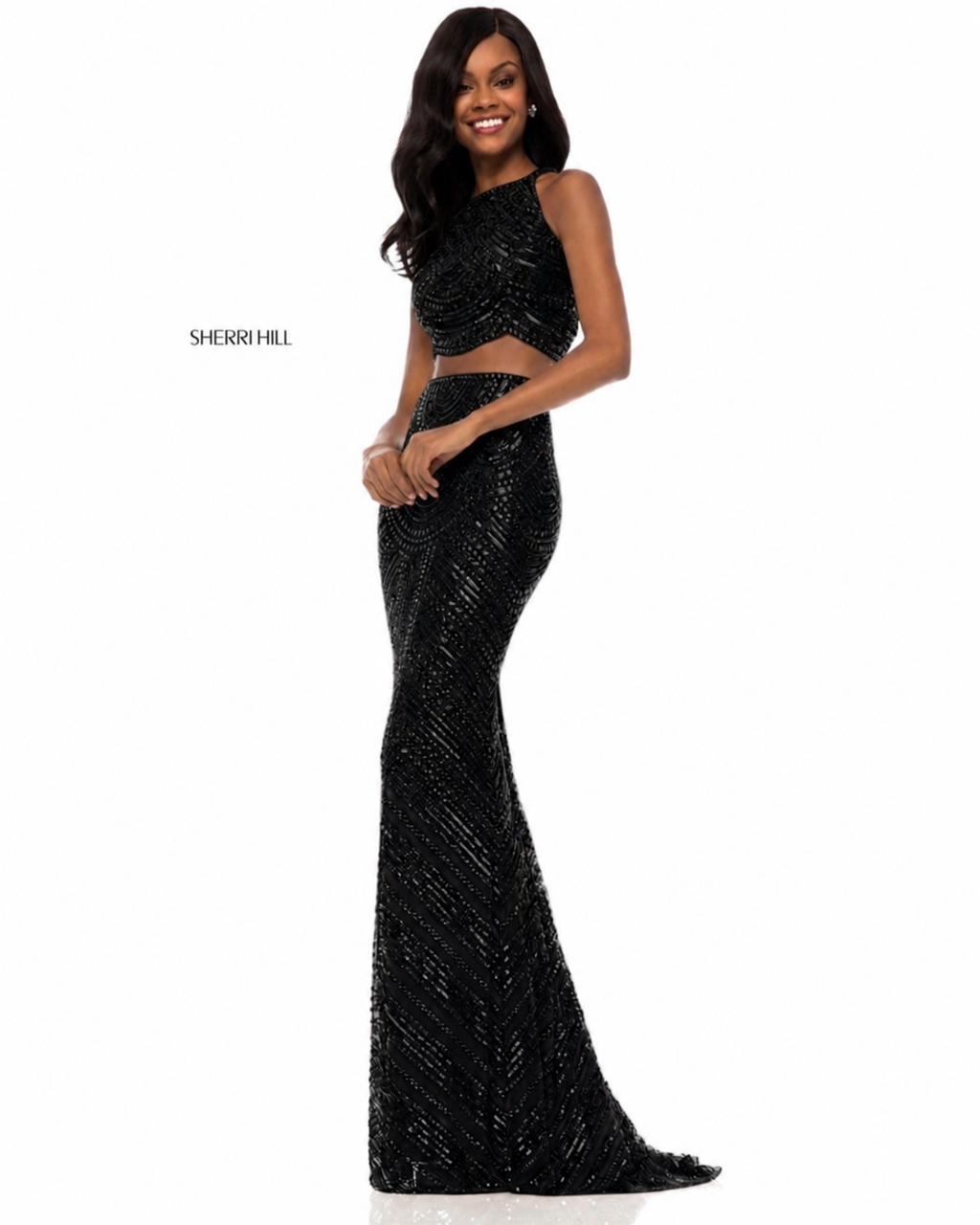 Sherri Hill 52063 Two Piece Sequin Gown
Size 6 • black • $598