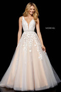 Sherri Hill 11335 Ivory Nude Lace Ball Gown  $898