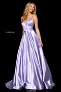 Sherri Hill 52195 Lilac Silk Charmeuse A-Line Prom Gown Size 6 $450