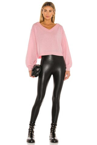 Commando Perfect Control Faux Leather Legging in Black Sz XL