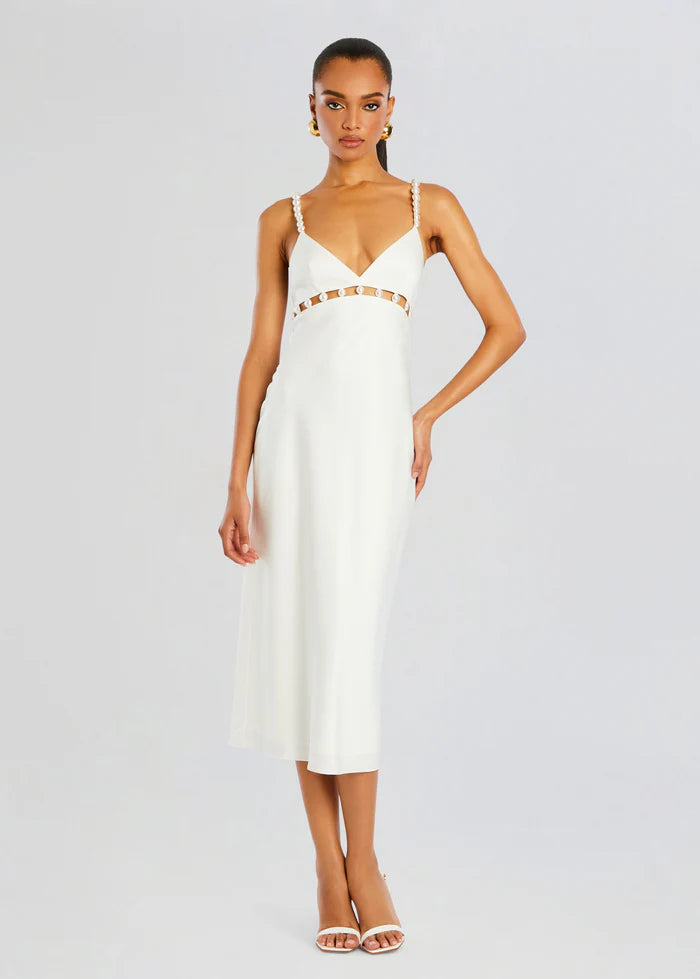 Retrofete ELODIE PEARL DRESS in White Sz Large $698