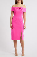 ELIZA J
Bow Off-The-Shoulder Midi Dress Hot Pink Sz 6 $188
