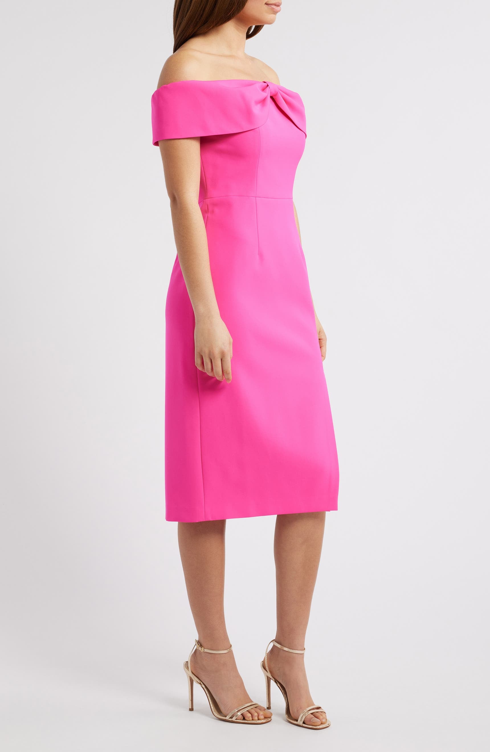 ELIZA J
Bow Off-The-Shoulder Midi Dress Hot Pink Sz 6 $188