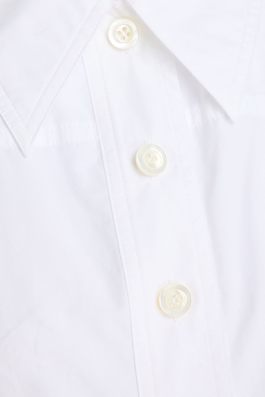 FRAME Flared Cotton Poplin Mini Shirt Dress White Size Small NWT $398