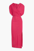 DIANE VON
FURSTENBERG
Williams wrap-effect stretch-jersey midi dress in Fuchsia Sz Small $358
