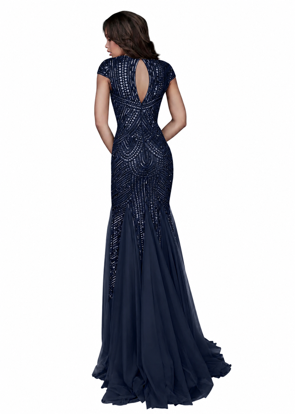 Sherri Hill 51426 Navy Beaded
Mermaid Gown NWT Size 6 $650