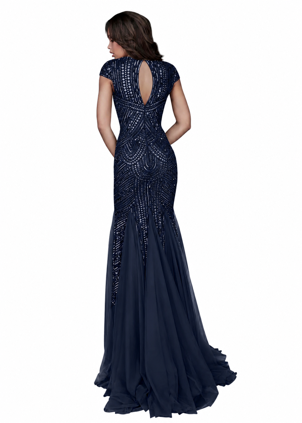 Sherri Hill 51426 Navy Beaded
Mermaid Gown NWT Size 6 $650
