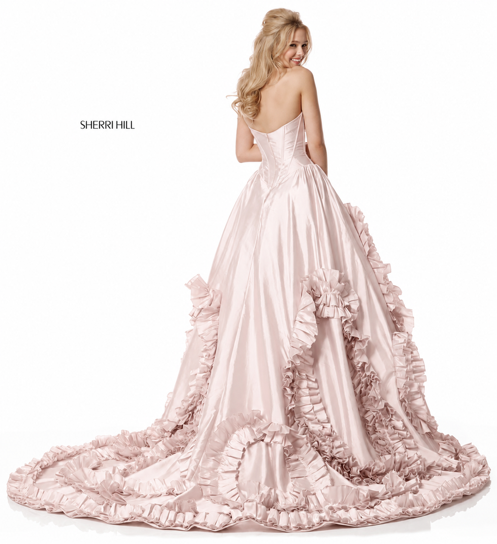 Sherri Hill 51578 Strapless Ruffle Ball Gown Size 2 Retail $598