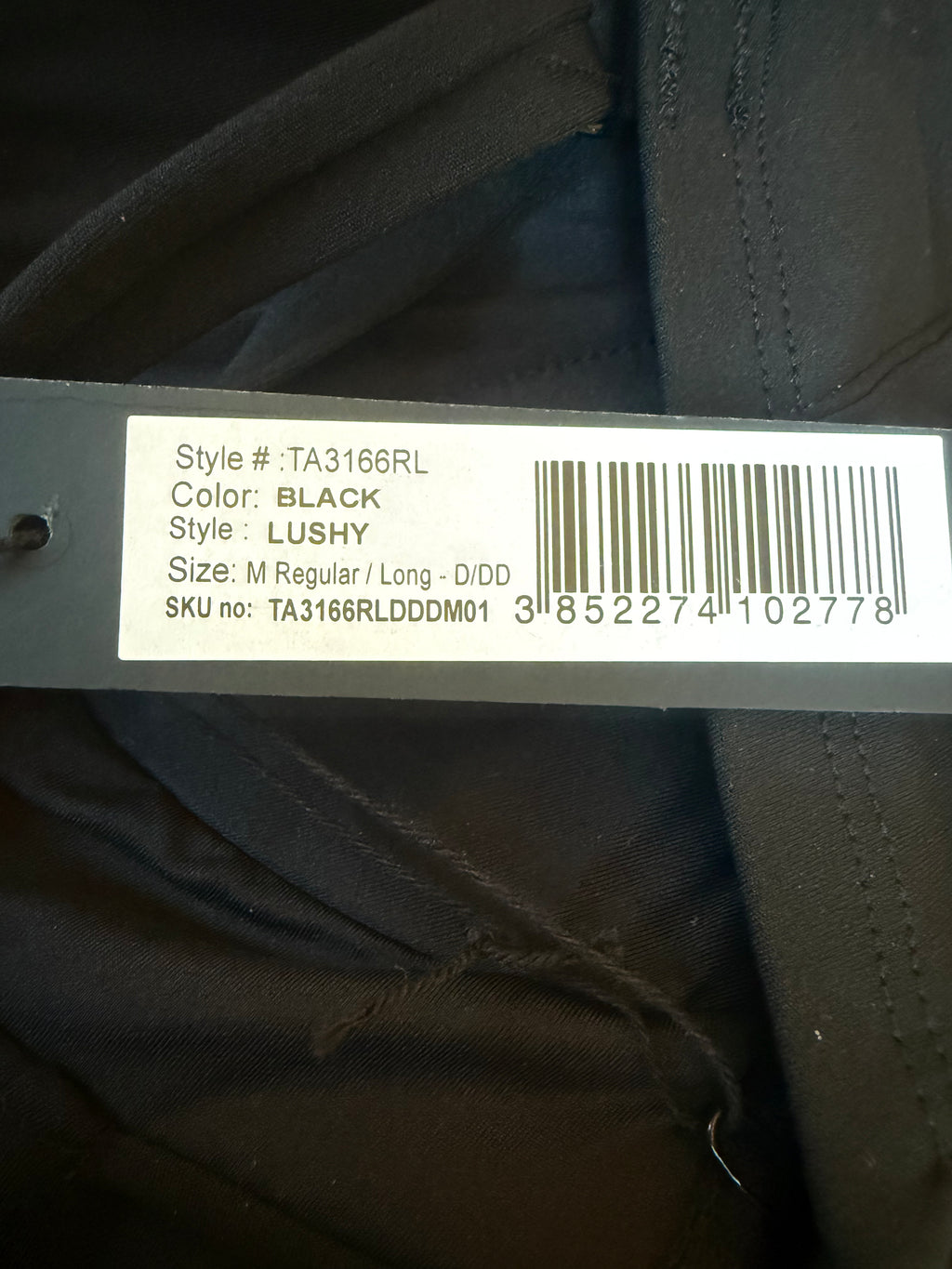 TA3 Lushy Black Medium Regular/ Long D/DD Cup $188