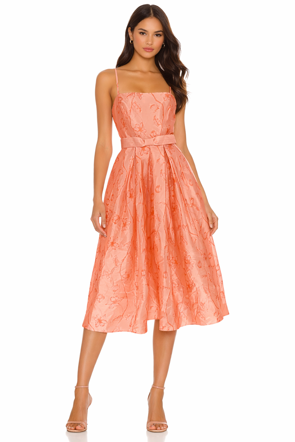 Hutch Floral Satin Midi Dress Fit & Flare Size Small $350
