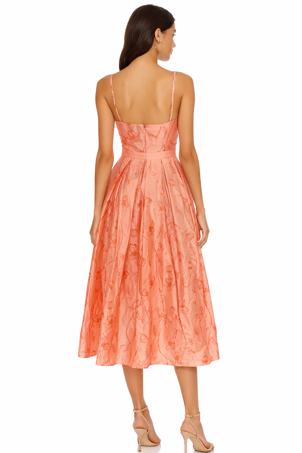Hutch Floral Satin Midi Dress Fit & Flare Size Small $350