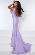 Jonathan Kayne 9213 Crystal Embellished Lilac Mermaid Gown NWT Size 8 $570
