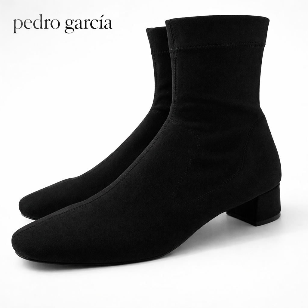 Pedro Garcia Idoia Black Low Heel Sock Bootie Size 37 US 7 $595