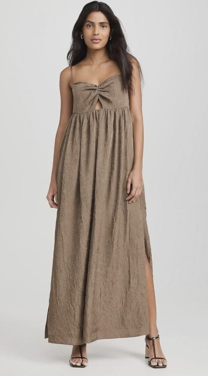 Line & Dot Una Maxi Dress in Olive Sz Small $129